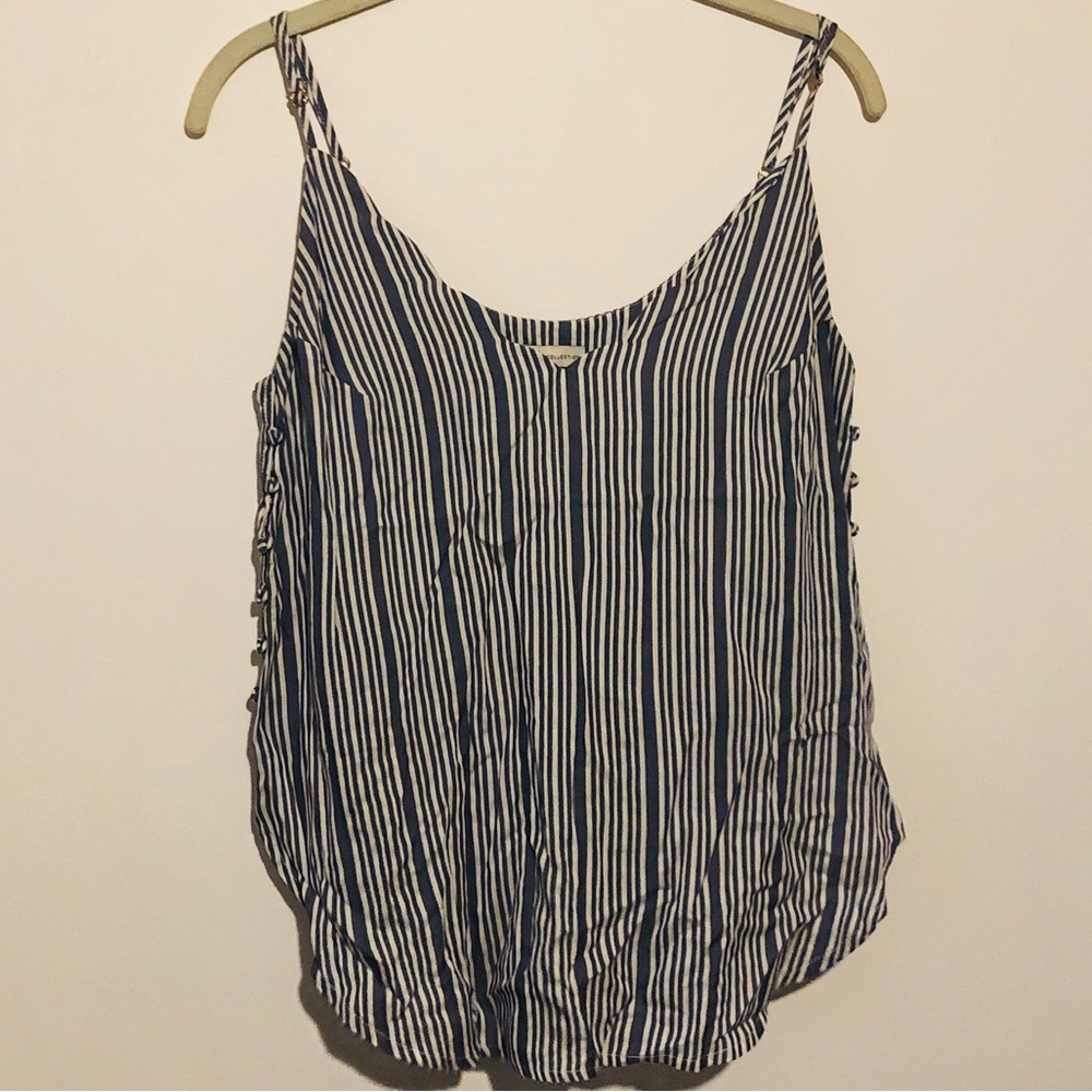 Striped Sleeveless Top in Navy and White